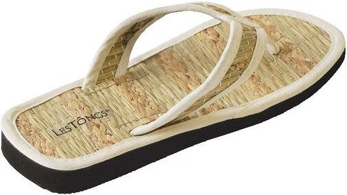 Les Tôngs Flip Flops OCEAN-V -offene Zimtlatschen aus Seegras - vegane Zimtsohle