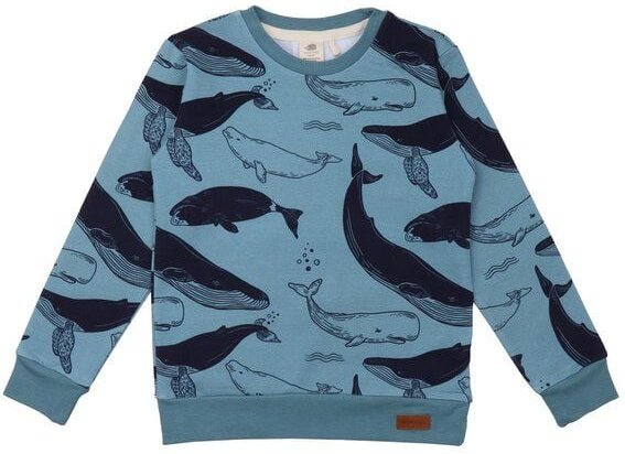 Baby Sweatshirt Whale Friends Blau aus Bio-Baumwolle – Walkiddy