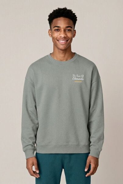 THE FACE OF ELEMENTS BEYOND ESCAPISM - RELAXED FIT SWEATSHIRT AUS 100% BIO-BAUMWOLLE