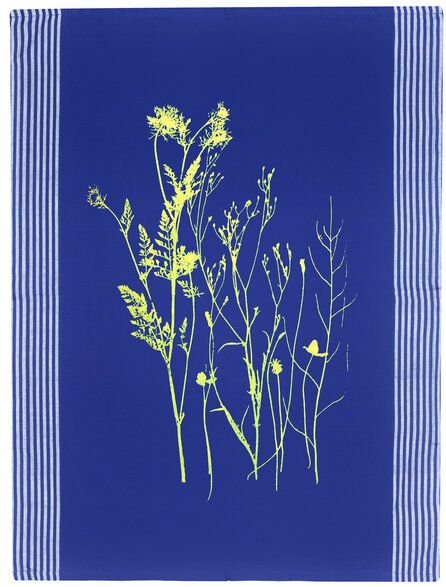 Hirschkind Bio & Fair-Trade-Geschirrtuch "Wilde Wiese" blau