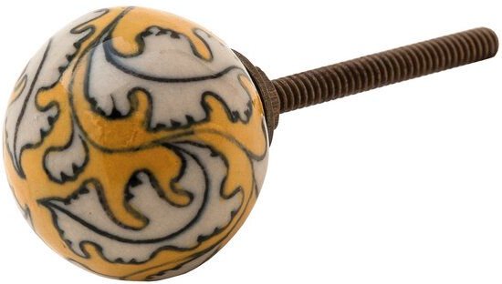 TRANQUILLO Kugelförmiger Knauf Haken mit Muster aus Keramik für dein Möbelstück