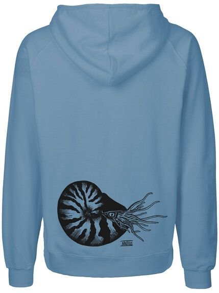HANDGEDRUCKT "Nautilus" Männer Zip Hoody aus reiner Biobaumwolle (kbA)