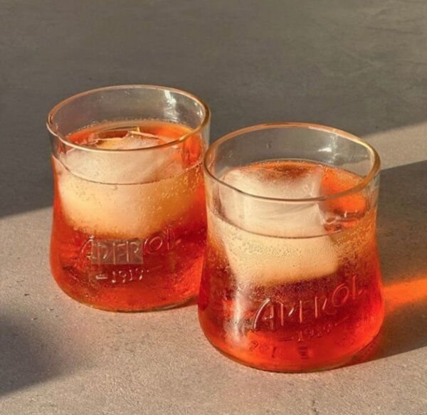 MaBe Aperol Glas aus der 1l Aperitivo Flasche - 1Stk - im tollen Geschenkkarton !