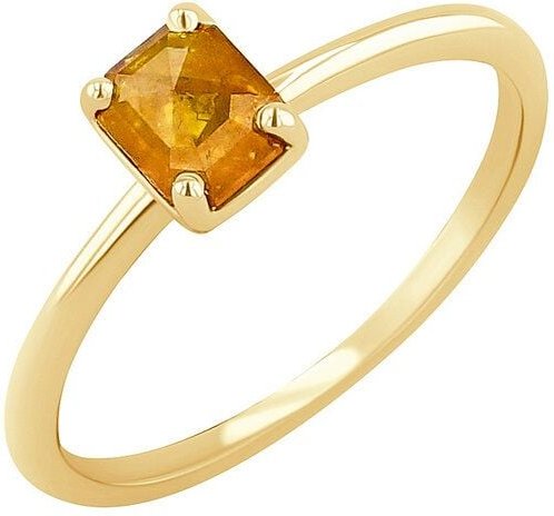 Eppi Goldring mit Salt and Pepper Diamant in Emeraldform Lucilia