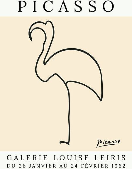 Photocircle Poster / Leinwandbild - Picasso Flamingo – beige