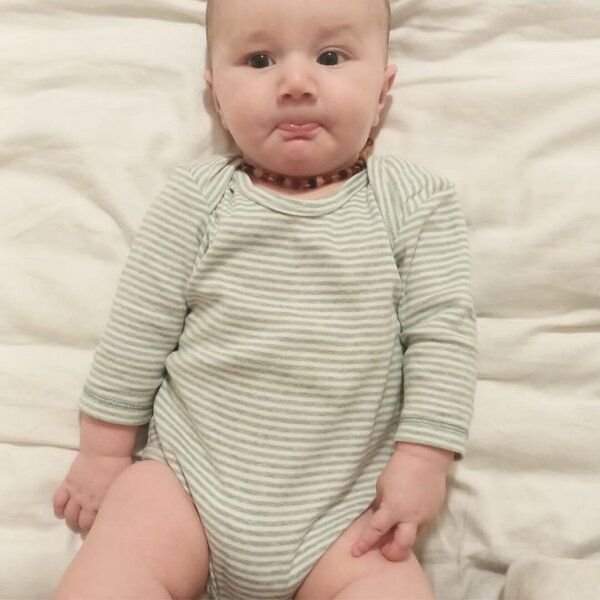 Baby Langarm Bodysuit, gestreift 'OrganicEra' aus Bio Baumwolle