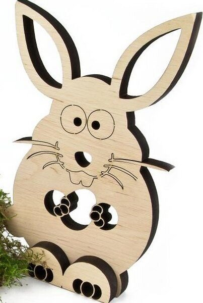 ReineNatur Osterhase – Erlenholz – lasergeschnitten – Größe: 19x11,5x2,5 cm,12 mm stark
