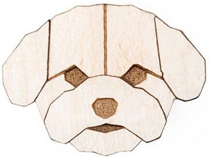 BeWooden Brosche aus Holz "Bichon Frise" | Mode Schmuck