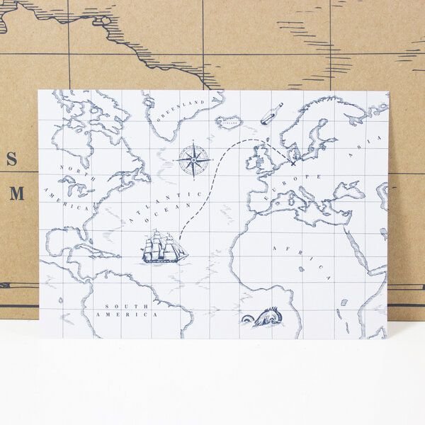 Bow & Hummingbird Postkarte Schatzkarte