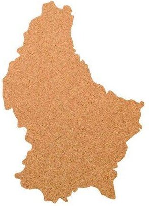 Kork-Deko Luxemburg als Pinnwand aus Kork XXL ca. 90x60 cm | Umriss Luxemburg