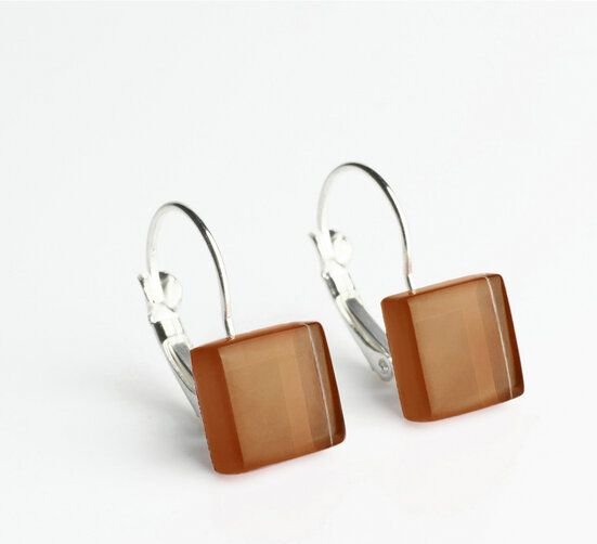 ALEXASCHA Geometrische Ohrringe hängend aus Glas | PUREFORM