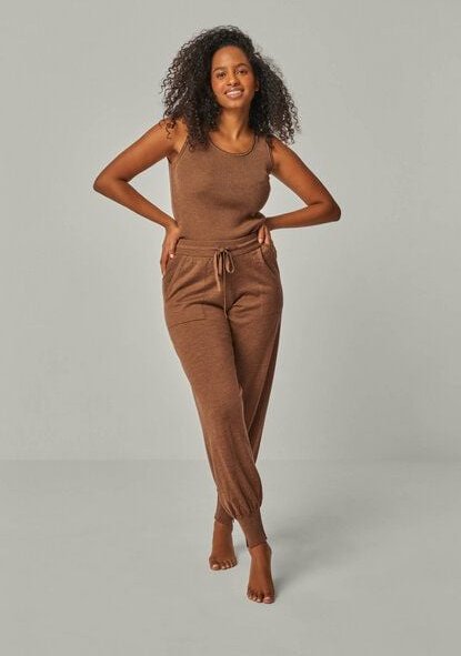 YOU LOOK PERFECT Merino Loungewear Set "Stricktop Blossom & Jogging-Strickhose Bella"