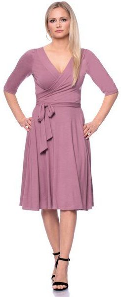 Ingoria AVA wendbares Wickelkleid 3/4 Arm mit schwingendem Rock (Uni)