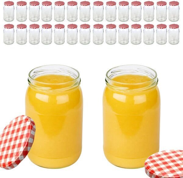 mikken große Einmachgläser 900ml mit Schraubdeckel TO82 Einkochgläser Vorratsgläser Schraubgläser