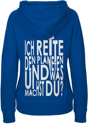 HANDGEDRUCKT "Weltretten" Frauen Hoody aus reiner Biobaumwolle (kbA)