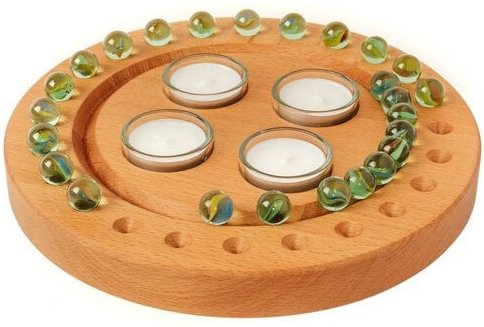 klotzaufklotz Adventskalender und Adventskranz mit Teelichtern