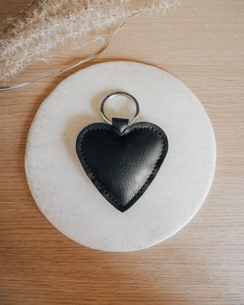 lille mus veganer Schlüsselanhänger HERZ aus Kunstleder