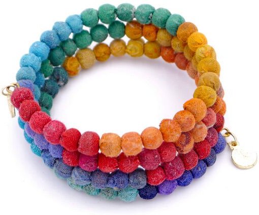 Worldfinds Kantha Rainbow Spiral Armband