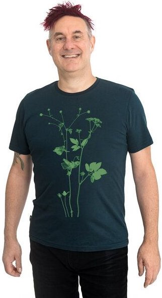 Hirschkind Fair-Trade-Männershirt "Lovely Unkraut" - Made in Kenia - dunkelgrün