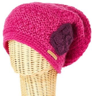 short'n'pietz Schurwollmütze mit Blumenmotiv