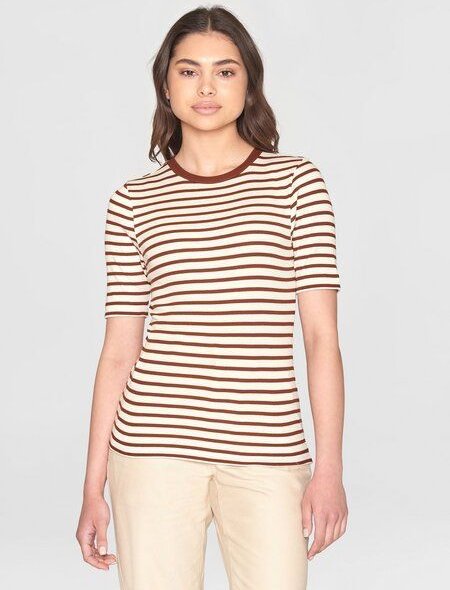 KnowledgeCotton Apparel T-Shirt - CANNA gestreift