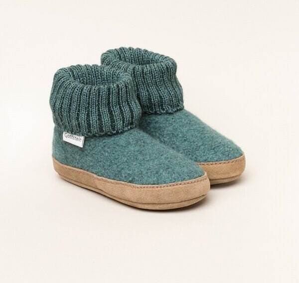 Thumbnail - Gottstein Kinder Hüttenschuh Alpine Boot LE - Aus reiner Bio-Schafwolle für Jungen & Mädchen mit Ledersohle - Hausschuh ...