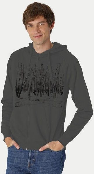 Peaces.bio - handbedruckte Biomode Herren Zip-Hoodie Woodland