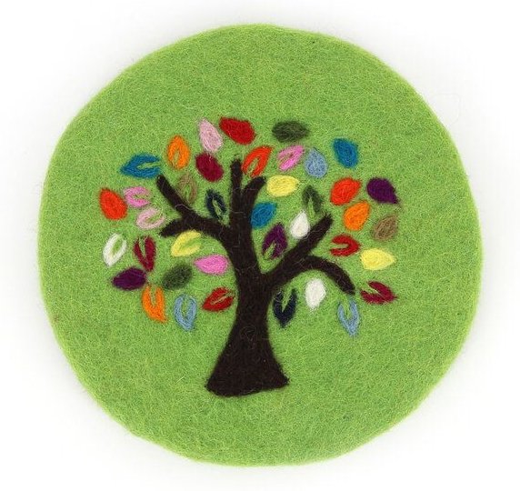 GLOBO Fair Trade Topfuntersetzer TREE OF LIFE aus Wollfilz