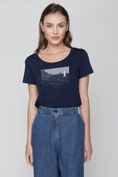 GREENBOMB Nature Set Sail Loves - Lässiges T-Shirt aus Bio-Baumwolle / hochwertiger Print / GOTS / Fair & Vegan