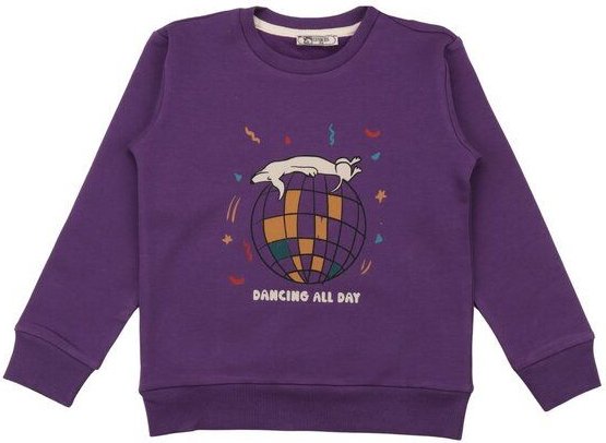 Sweatshirt Kinder Baumwolle „Party Time“ camelbraun, weiches Kuschelsweat mit Konfetti-Print für Geburtstag, Schule & Fr...