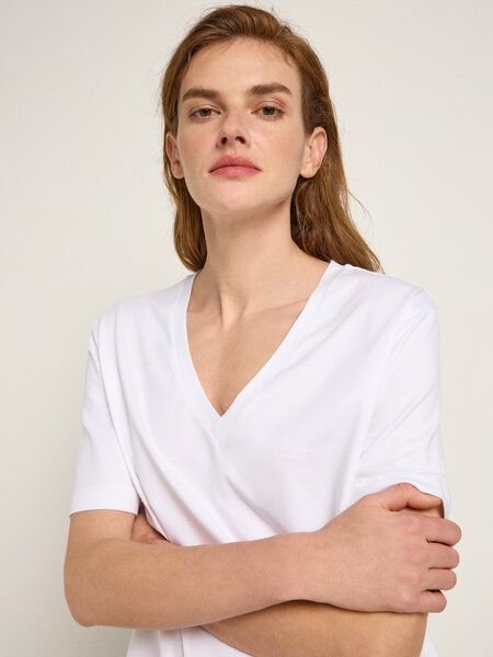 LANIUS Shirt mit V-Ausschnitt (GOTS) aus Bio-Baumwolle