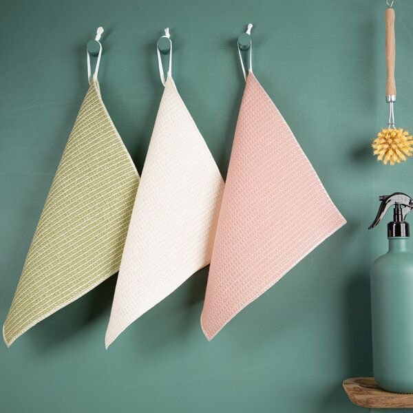nahtur-design 3er Set Putzlappen aus Halbleinen Waffelpiquée