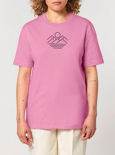 Human Family Bio Unisex Rundhals T-Shirt "Mountain Silhouette"