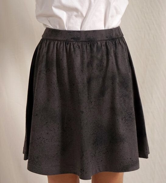 Lena Schokolade Rock anthrazit Sprenkel aus Bio-Baumwolle