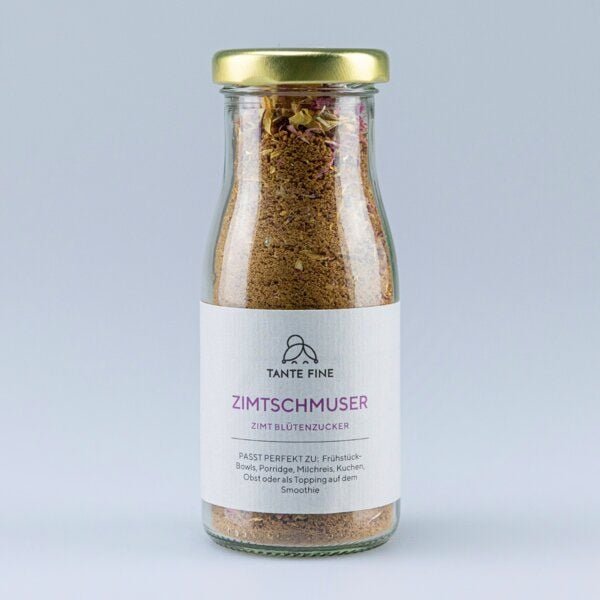 Tante Fine Bio Blütenzucker ZIMTSCHMUSER * Topping mit Blüten * Zucker Zimt mal anders