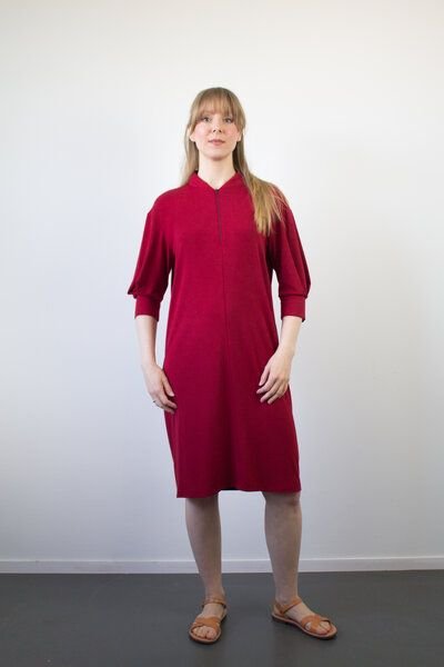 Skrabak Kleid Leni aus Modal Micro Jersey in dunkelrot