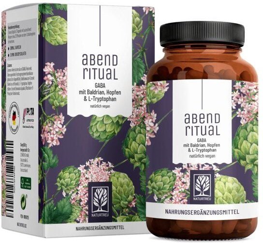 Baldrian GABA L-Tryptophan 90 vegane Kapseln Abendritual Naturtreu®