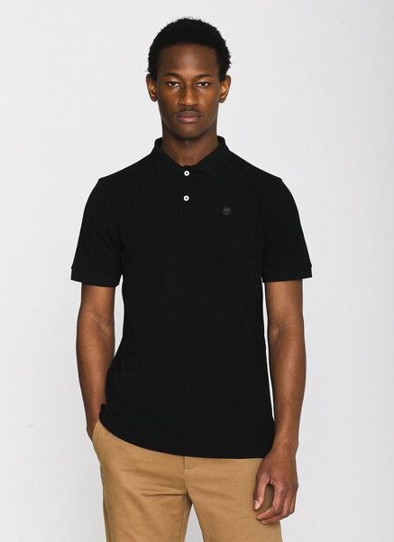 KnowledgeCotton Apparel Polo T-Shirt - Basic Badge - aus Bio-Baumwolle