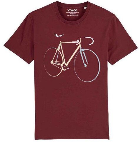 YTWOO Bio T-Shirt mit Fahrrad, Rennrad, Bike, Rad als Motiv.