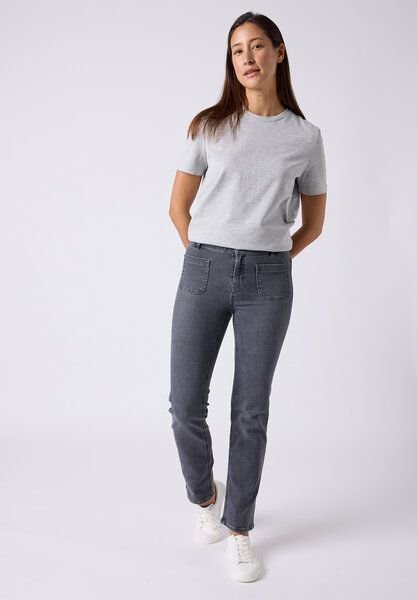 FUTURE:PEOPLE. 05:05 STRAIGHT FIT POCKET - MID WAIST- Damen Jeans aus weichem Stretch-Denim aus Bio-Baumwoll-Mix (30505 ...