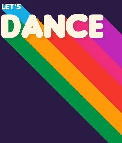 Photocircle Poster / Leinwandbild - RAINBOW DANCE TYPOGRAPHY- let's dance