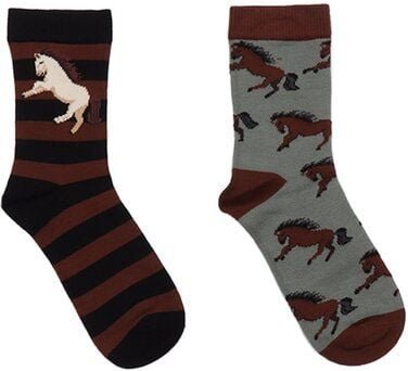 Kinder Socken Bio-Baumwolle Joyful Horses braun von Walkiddy, GOTS-zertifizierte, vegane, hautfreundliche Socken mit Pfe...