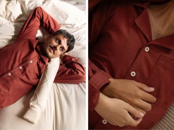 Yumeko Pyjamaoberteil Herren Velvet Flanell