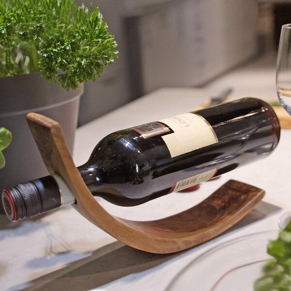 NATUREHOME Weinflaschenhalter aus Olivenholz 25 cm