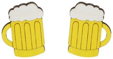 BeWooden Holzohrringe Beer – handgefertigter, nachhaltiger Schmuck mit Bierglas-Motiv