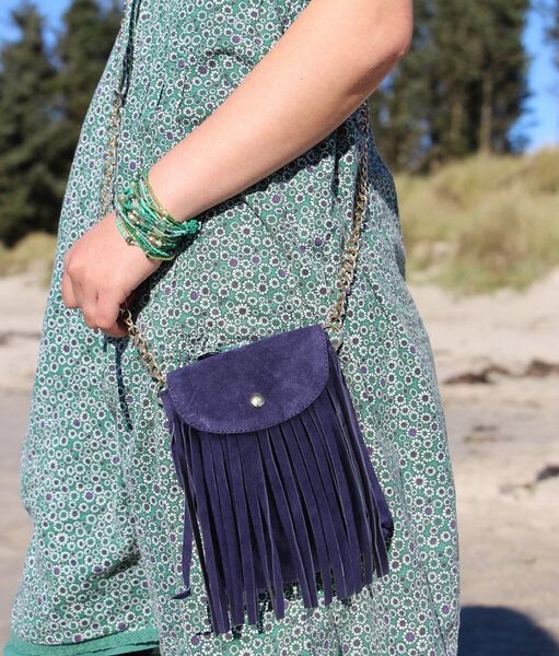 Thumbnail - GLOBO Fair Trade Täschchen mit Fransen, Ökoleder