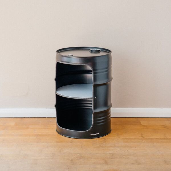 Lockengelöt Nachttisch/Couchtisch aus einem kleinen Ölfass