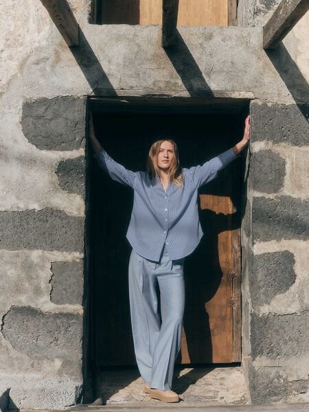 LANIUS Streifenhemd aus Bio-Baumwolle