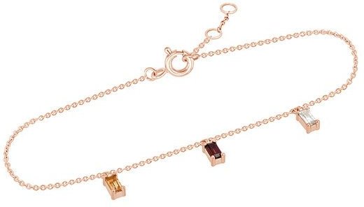 Eppi Goldenes Armband mit Citrin, Granat und Saphir Abram