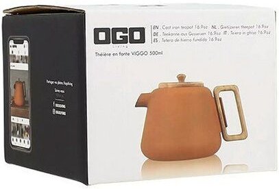 Ogo Living VIGGO moderne Gusseisen-Teekanne 1000 ml 5 Farben wählbar